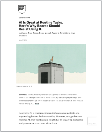  AI is great at routine tasks. Here’s why boards should resist using it.